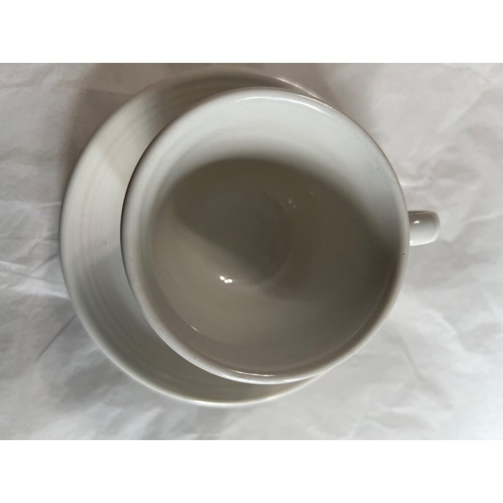Vintage Fiesta H-L-O Genuine Lead-Free White Cup & Saucer Set Made In USA - Picture 2 of 7